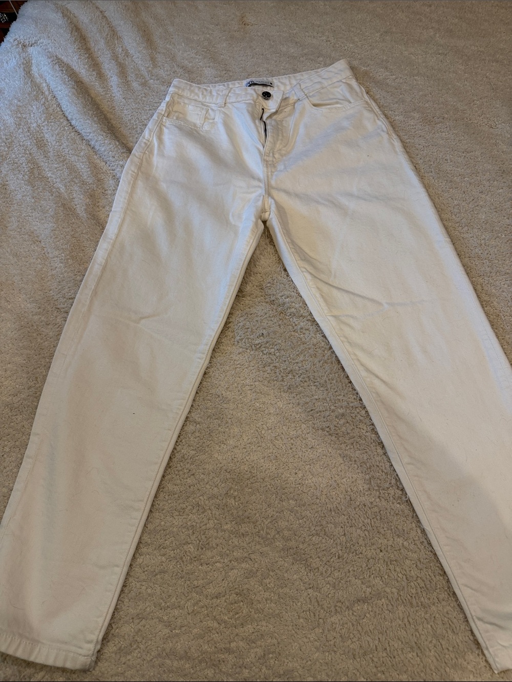 Zara  White Slim Straight Jeans